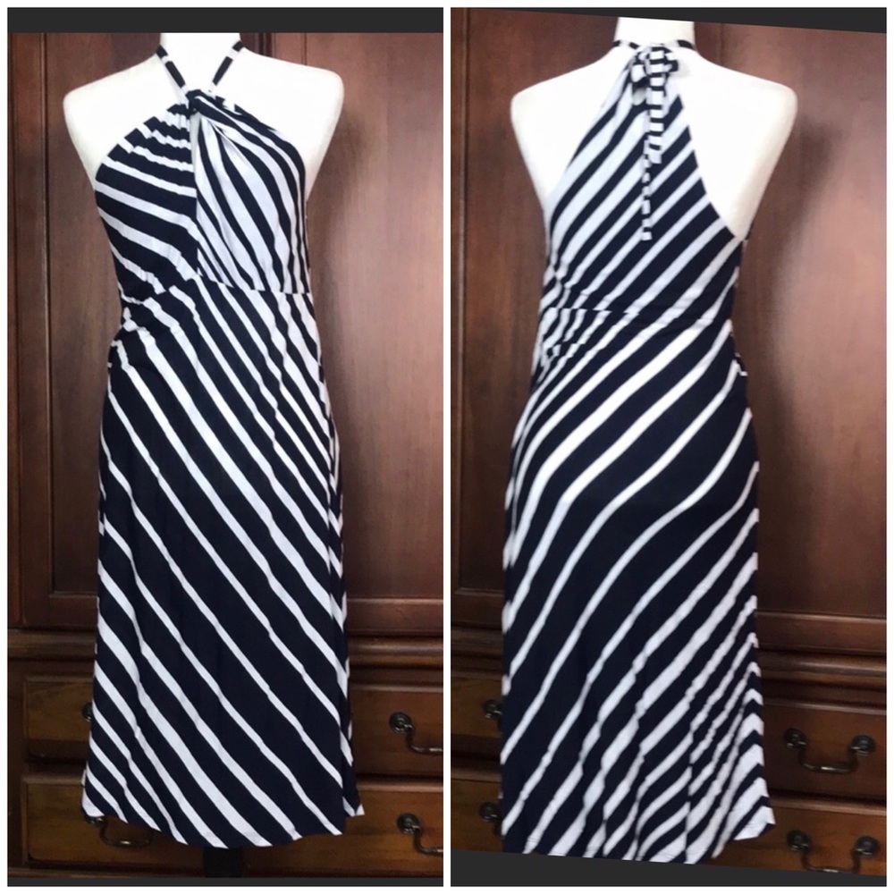 INC International Striped Summer Halter Dress